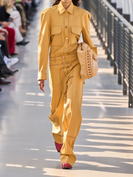Stella McCartney: Hose mit Baumwolltwill mit Schnalle