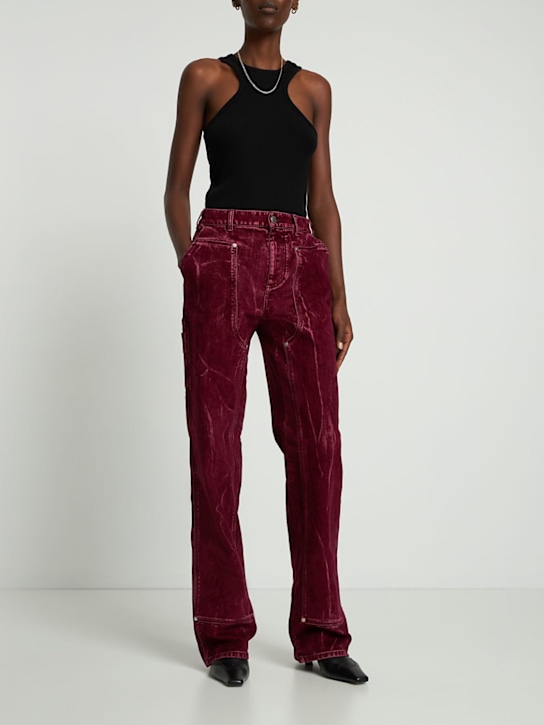Stella McCartney: Velvet denim workwear straight pants