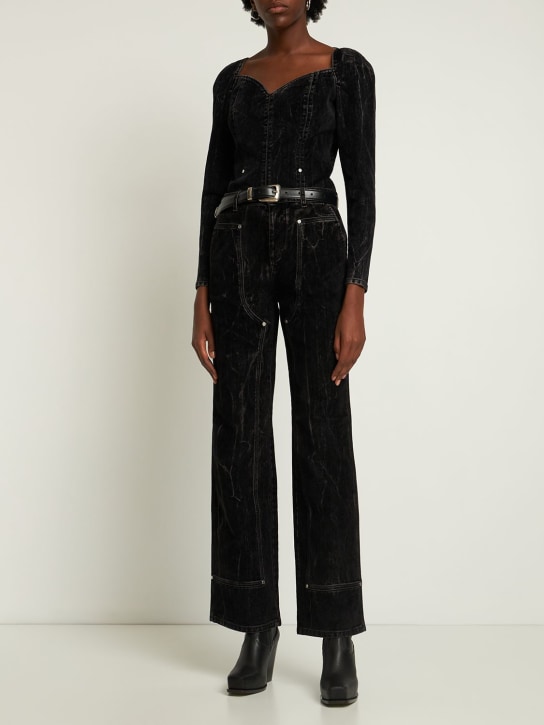 Stella McCartney - Pantaloni dritti in denim di velluto