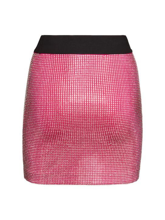 DOLCE & GABBANA: Embellished jersey mini skirt w/ logo