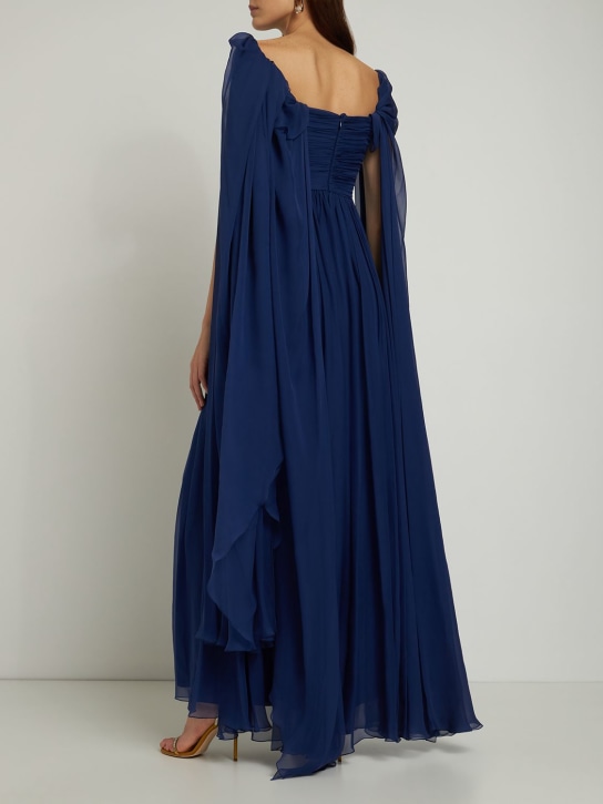 Zuhair Murad: Vestito in chiffon di seta drappeggiato