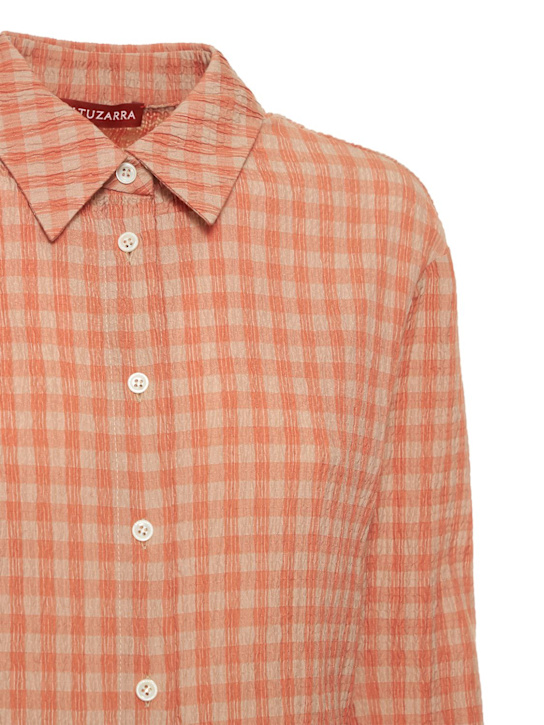 ALTUZARRA: Giacca cropped Polydora in seersucker gingham