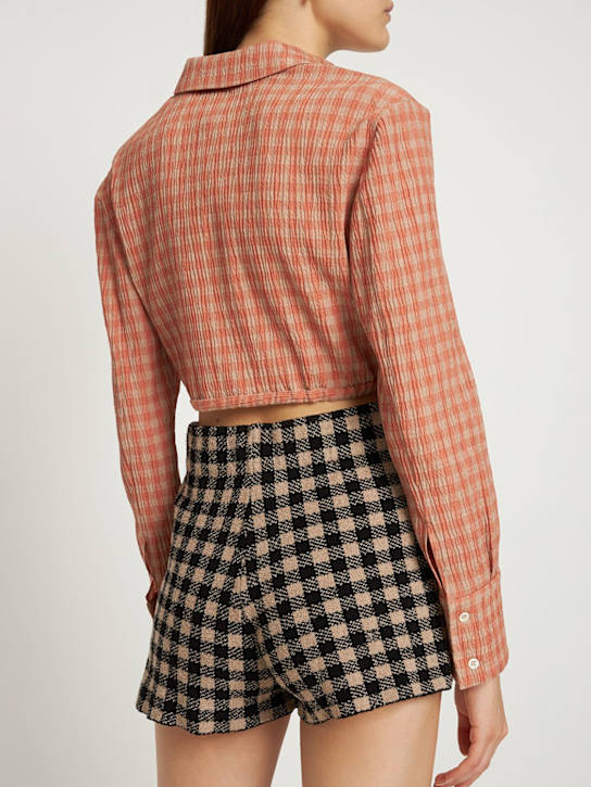 ALTUZARRA: Giacca cropped Polydora in seersucker gingham