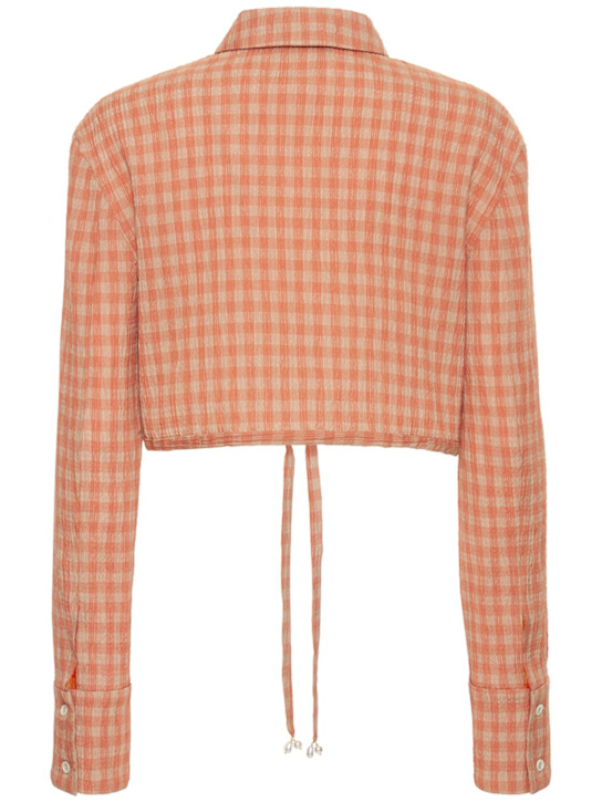 ALTUZARRA: Giacca cropped Polydora in seersucker gingham
