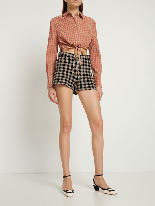 ALTUZARRA - Polydora gingham seersucker crop jacket