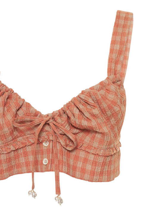 ALTUZARRA: Bijou gingham seersucker crop top