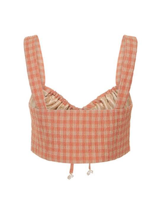 ALTUZARRA: Bijou gingham seersucker crop top