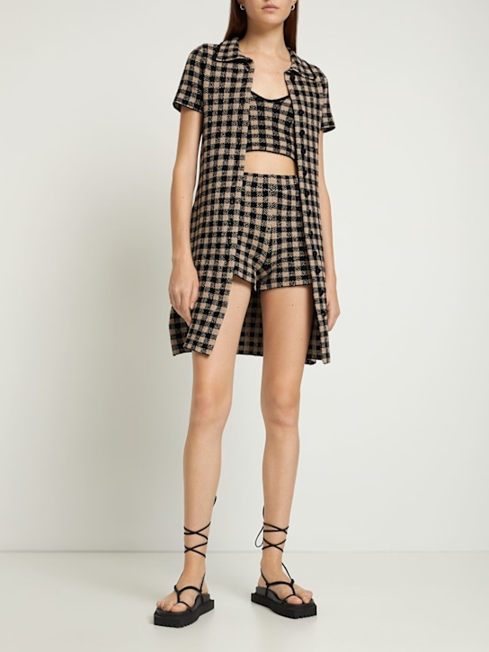 ALTUZARRA - Crop top Argia stampa gingham