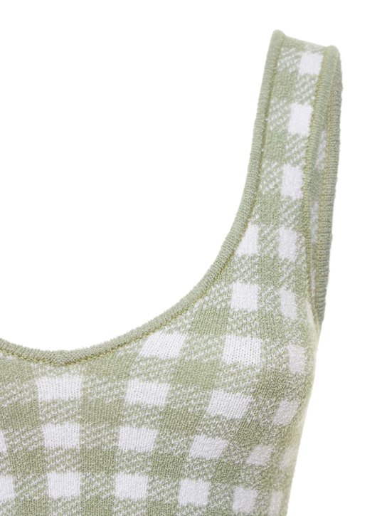 ALTUZARRA: Crop top Argia stampa gingham