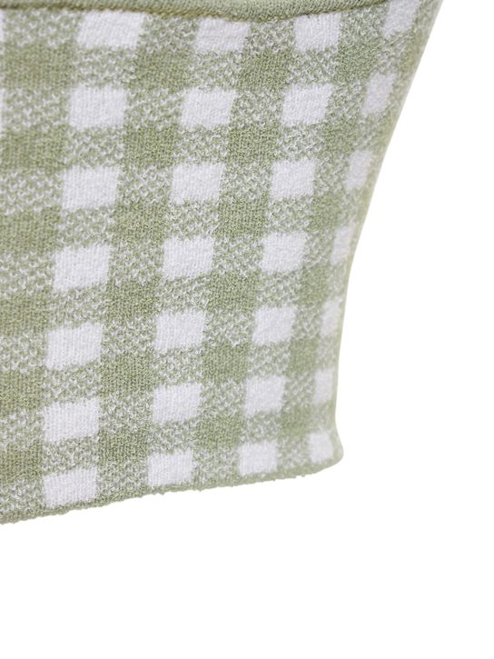 ALTUZARRA: Crop top Argia stampa gingham