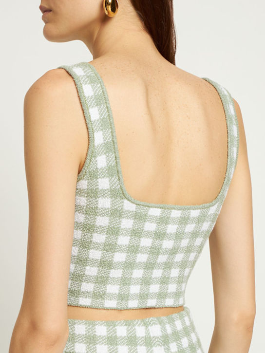 ALTUZARRA: Crop top Argia stampa gingham