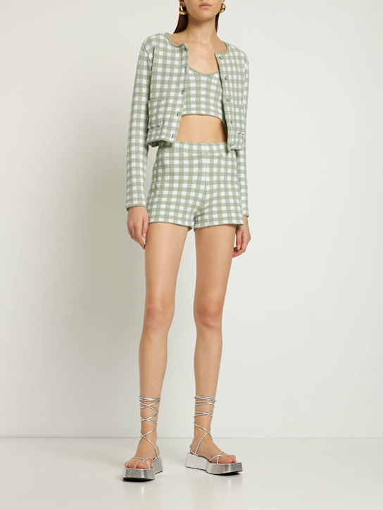 ALTUZARRA - Crop top Argia stampa gingham