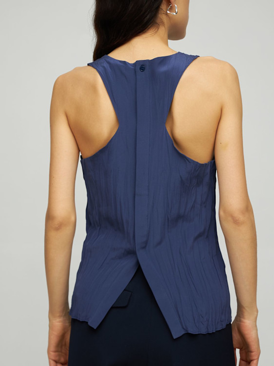 Bite Studios: Plissé organic silk open back tank top
