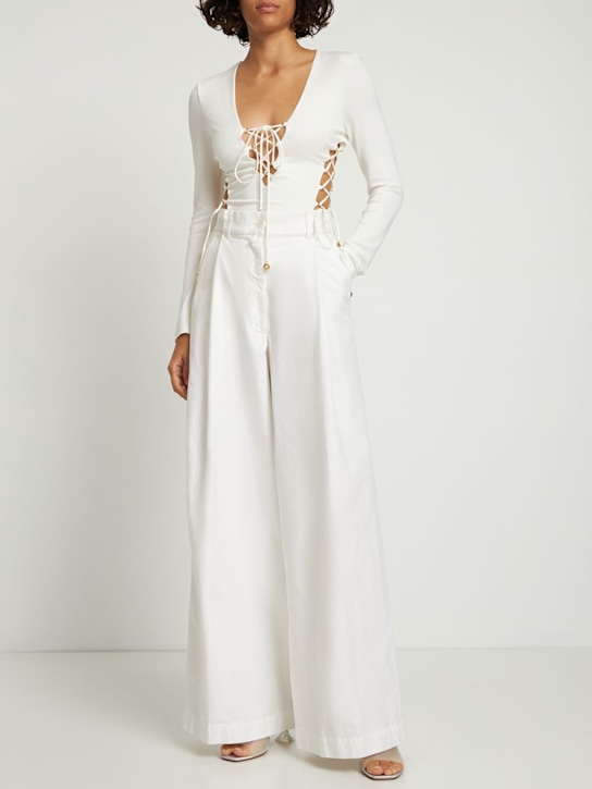 Dundas - Berry stretch jersey crossed bodysuit