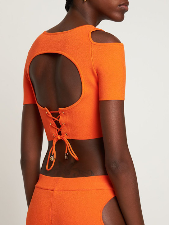 Dundas: Crop top Ginger in maglia con cutout
