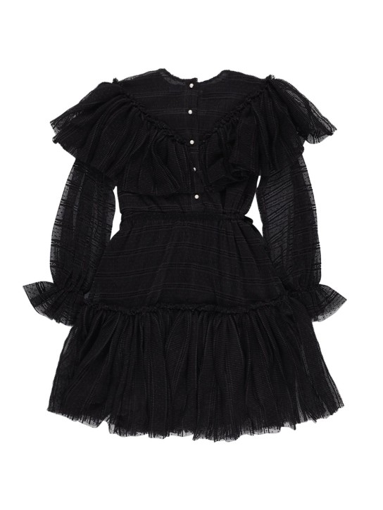 Unlabel: Vestito midi in tulle perforato con ruches