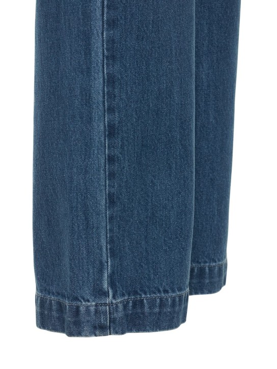 Peter Do: Combination cotton denim straight jeans