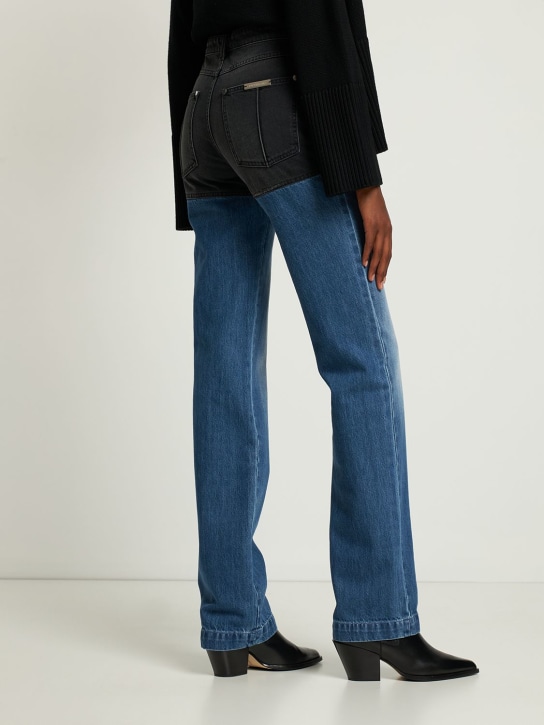 Peter Do: Combination cotton denim straight jeans