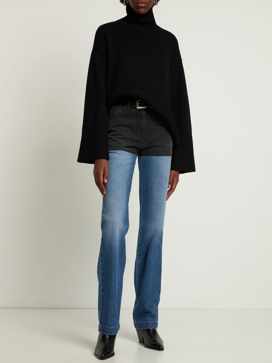Peter Do: Combination cotton denim straight jeans