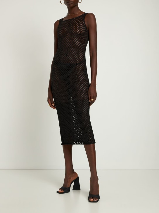 Dion Lee - Vestido largo de punto de malla sin mangas