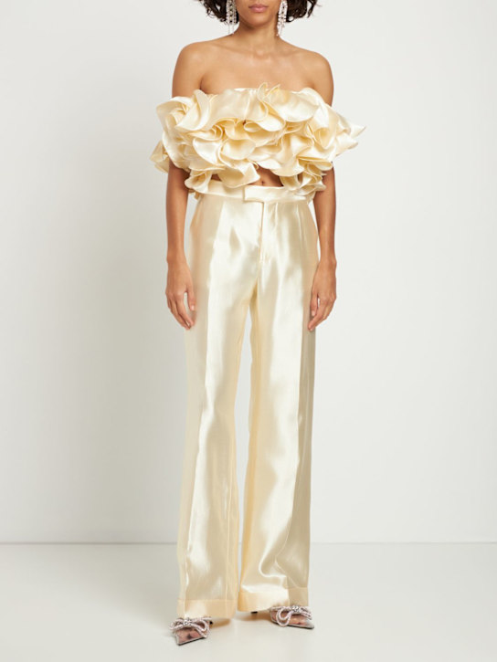 Magda Butrym - Satin sculptural crop top