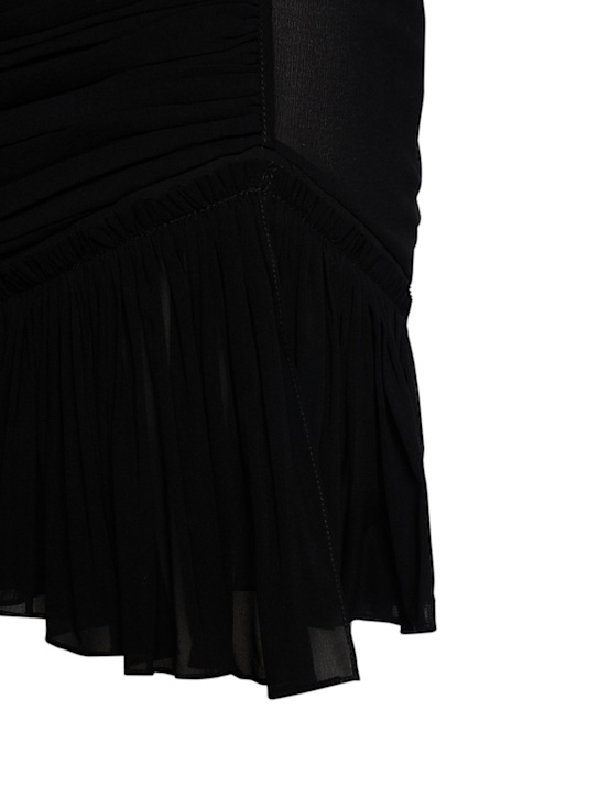Nensi Dojaka: Jupe courte en soie stretch drapée