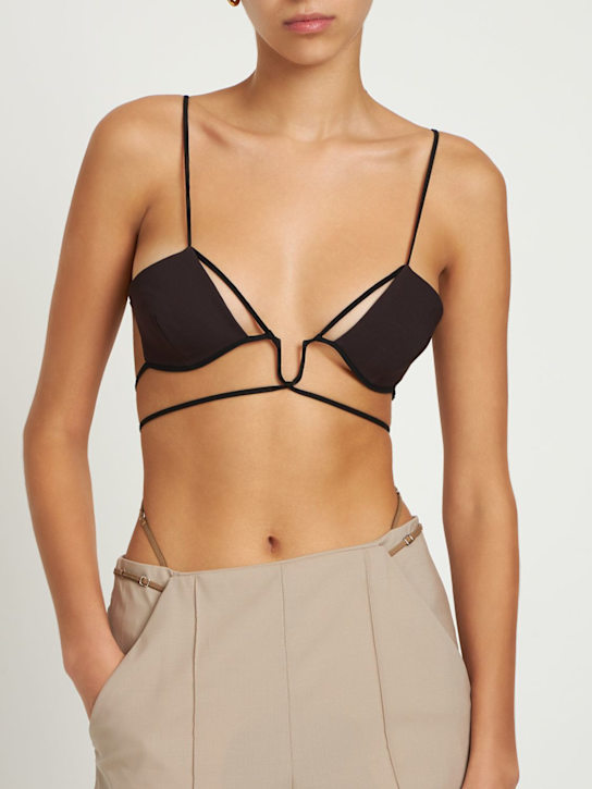 Nensi Dojaka: Soutien-gorge angulaire en gabardine stretch