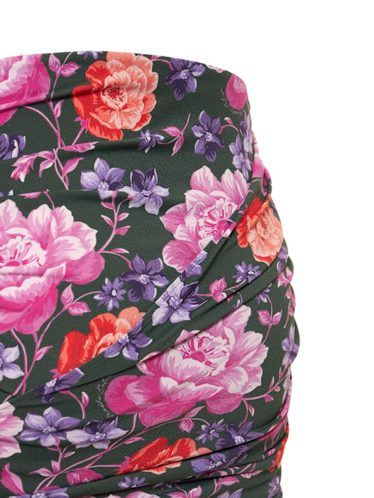 Magda Butrym: LVR Exclusive Minifalda drapeada estampada