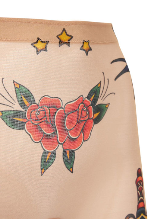 Dsquared2: Shorts biker in tulle stampato