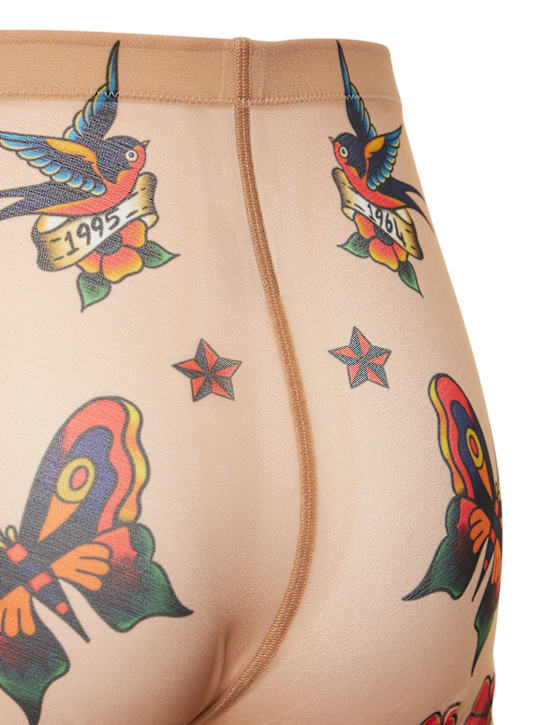 Dsquared2: Shorts biker in tulle stampato