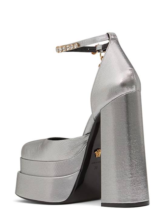 Versace: Escarpins compensés en lurex 155 mm