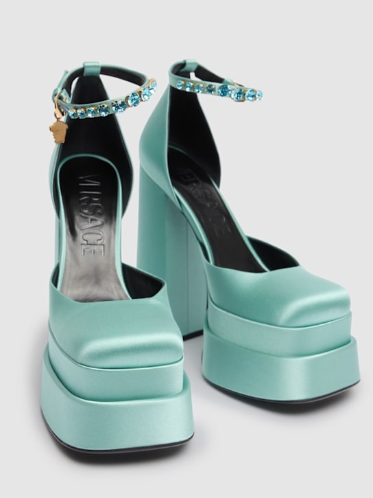 Versace - Escarpins compensées en satin 155 mm