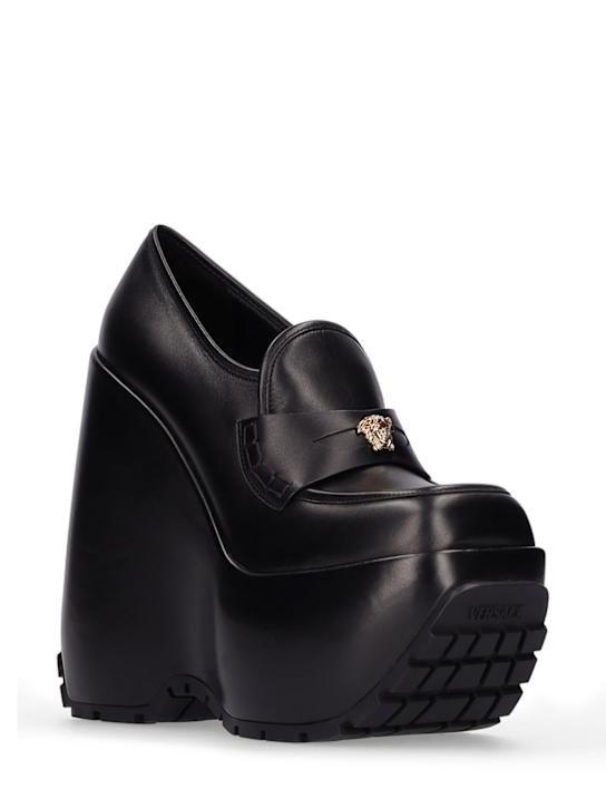 Versace: Compensées en cuir Medusa 160 mm