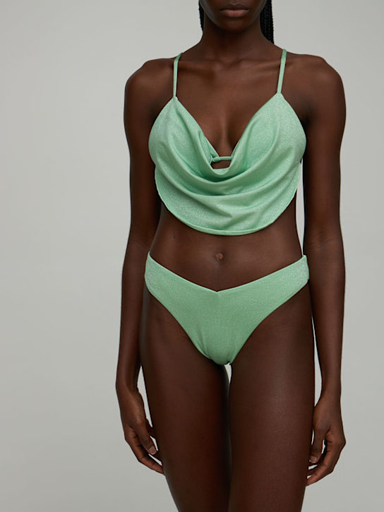 Weworewhat - Cowl neck glitter bikini top