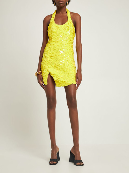 The Attico - Allium sequined mini halter dress