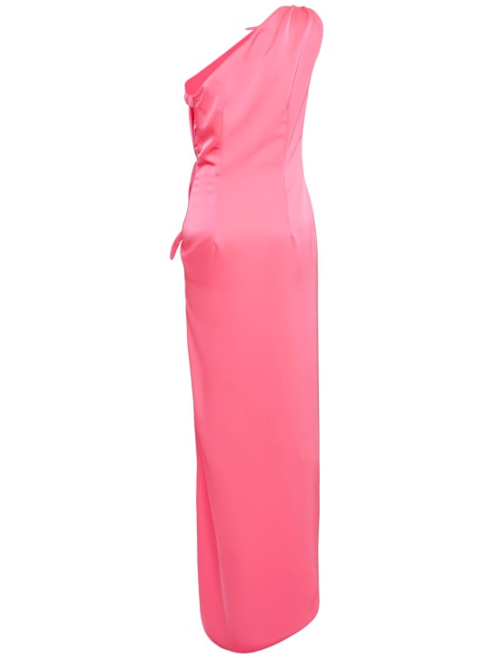 The Attico: Double satin knotted open dress