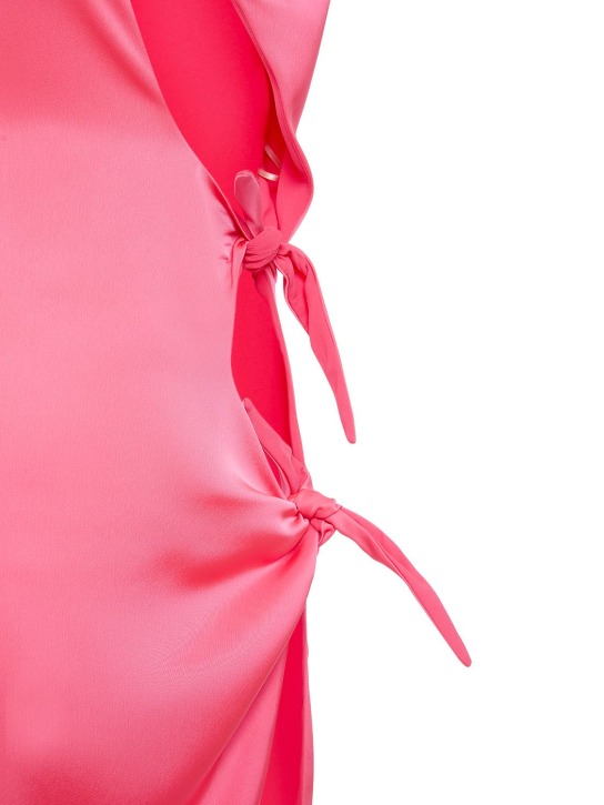 The Attico: Double satin knotted open dress