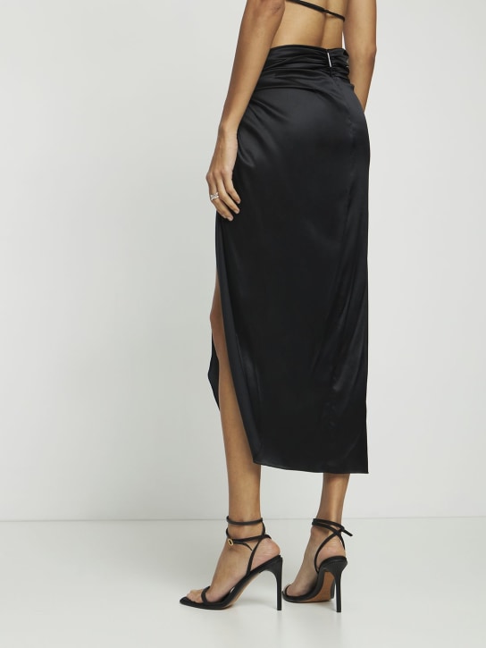 Nué: Jupe midi en satin de soie