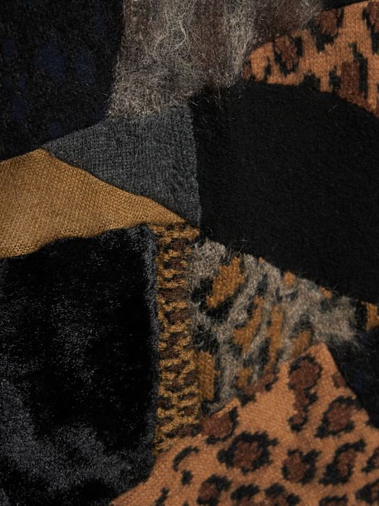 JUNYA WATANABE: Suéter oversize de punto de lana patchwork