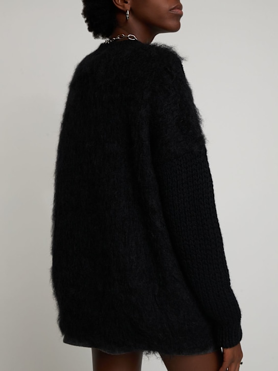 JUNYA WATANABE: Suéter oversize de punto de lana patchwork