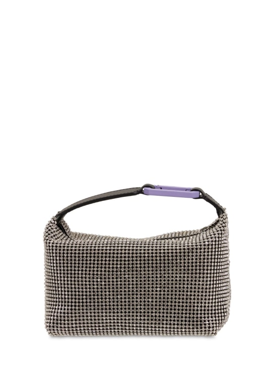 EÉRA: Borsa Moonbag in mesh con cristalli
