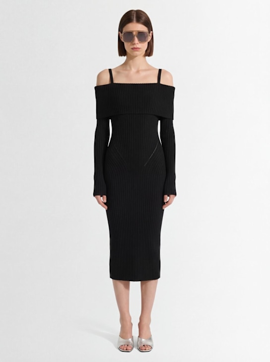 Andreadamo - Robe midi en maille nervurée