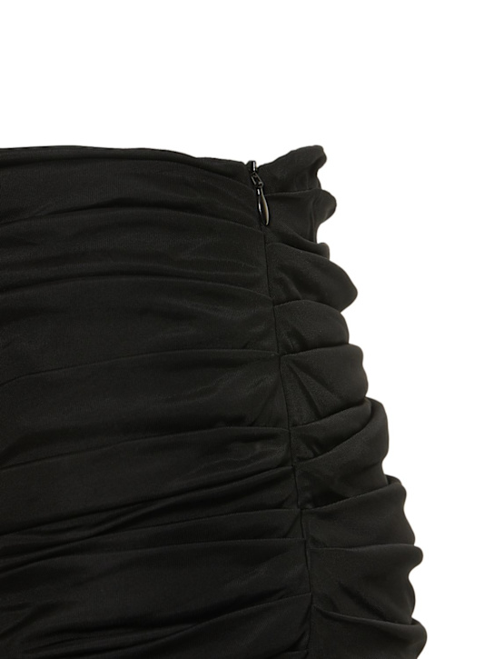 Andreadamo: Jupe midi drapée asymétrique taille haute