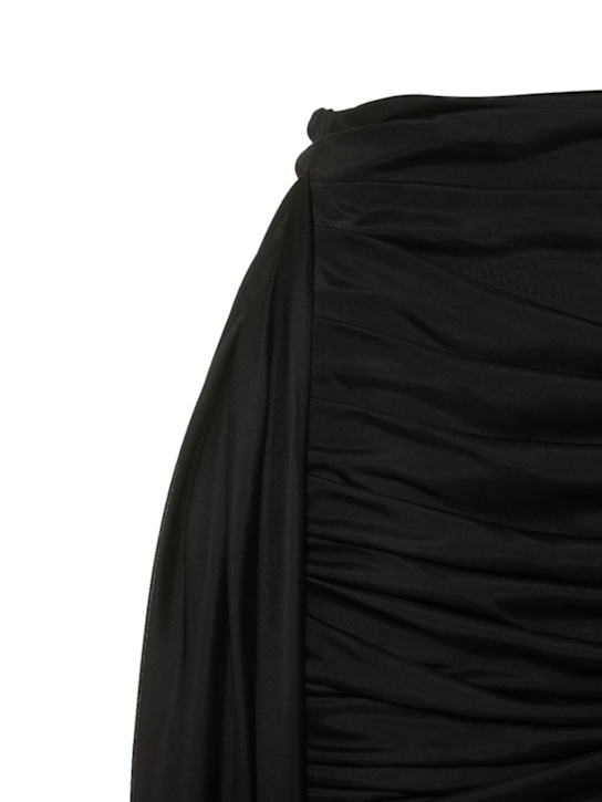 Andreadamo: Jupe midi drapée asymétrique taille haute