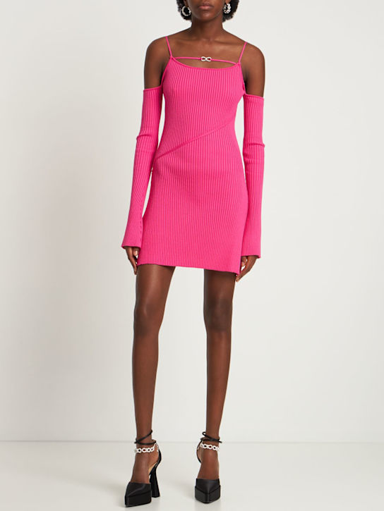 Mach & Mach - MINIKLEID AUS STRETCH-STRICKRIPP