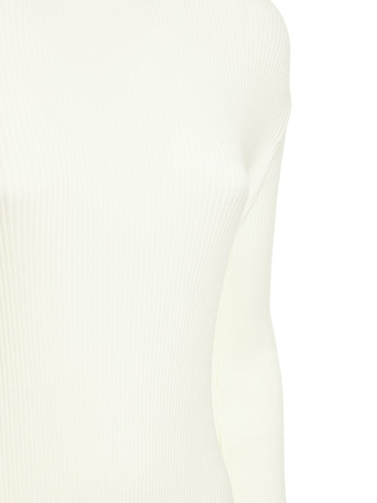 Mach & Mach: Robe longue dos nu en maille stretch côtelée