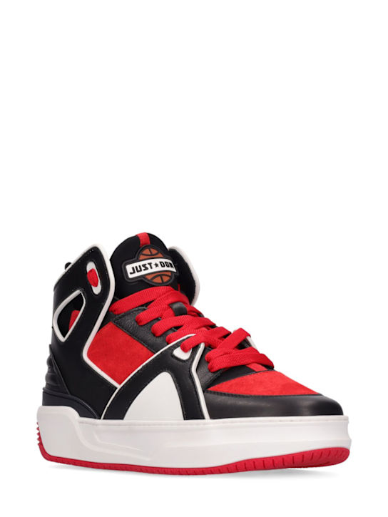 JUST DON: Basketball Courtside hi leather sneakers