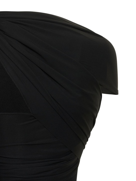 AZ FACTORY: Top asimmetrico Thebe Bagugu in maglia
