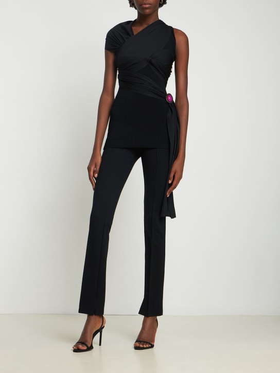 AZ FACTORY - Top asimmetrico Thebe Bagugu in maglia