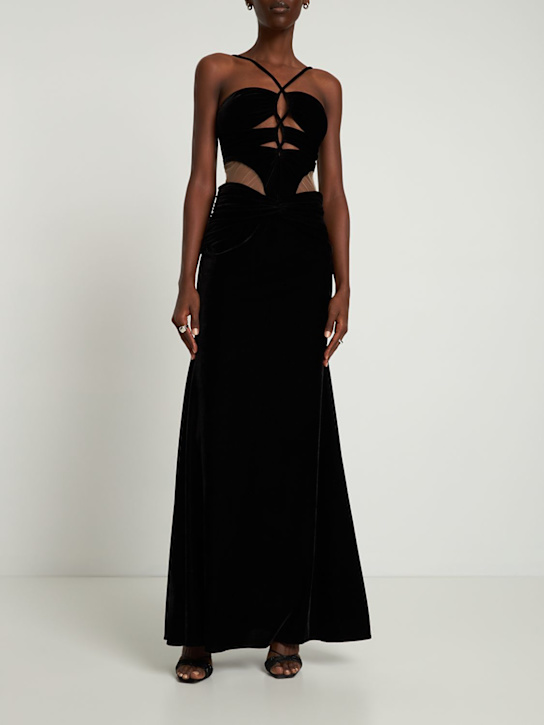Patbo - Robe longue en velours avec taille tombante